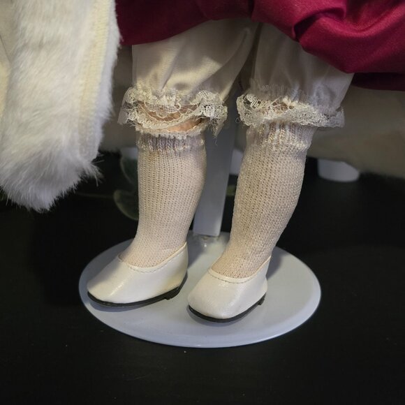 Vintage Porcelain Doll with Red Dress - Picture 5 of 7